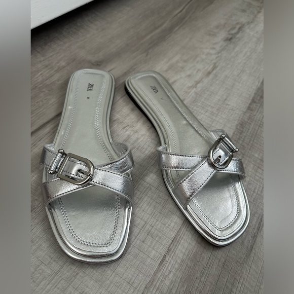 Zara Silver Women's Sandals - Picture 4 of 4